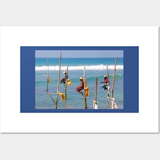 Stilt fishing, Weligama, Sri Lanka Posters and Art